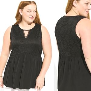 NWT TORRID STUDIO KNIT LACE BABYDOLL TANK